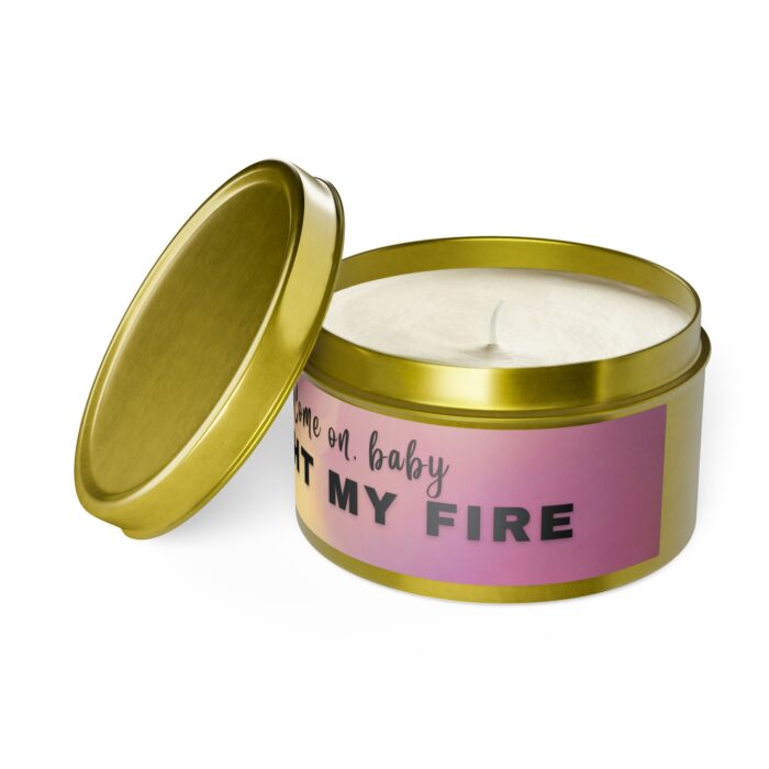 Gold Light My Fire Tin Candle - Image 4