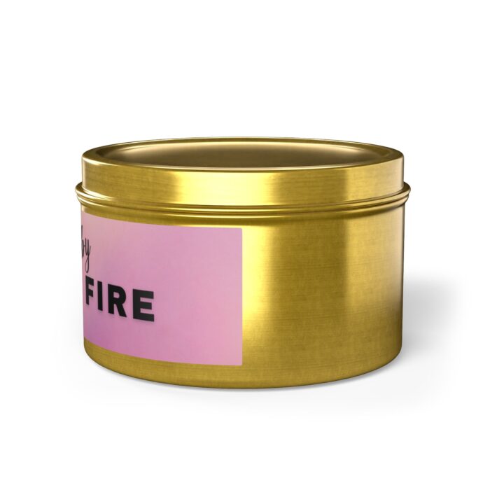 Gold Light My Fire Tin Candle - Image 9